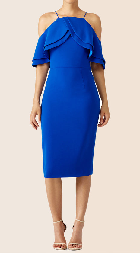 MACloth Off the Shoulder Cocktail Dress Royal Blue Midi Formal Gown