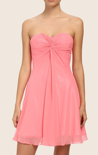 MACloth Strapless Sweetheart Chiffon Cocktail Dress Wedding Party Dress