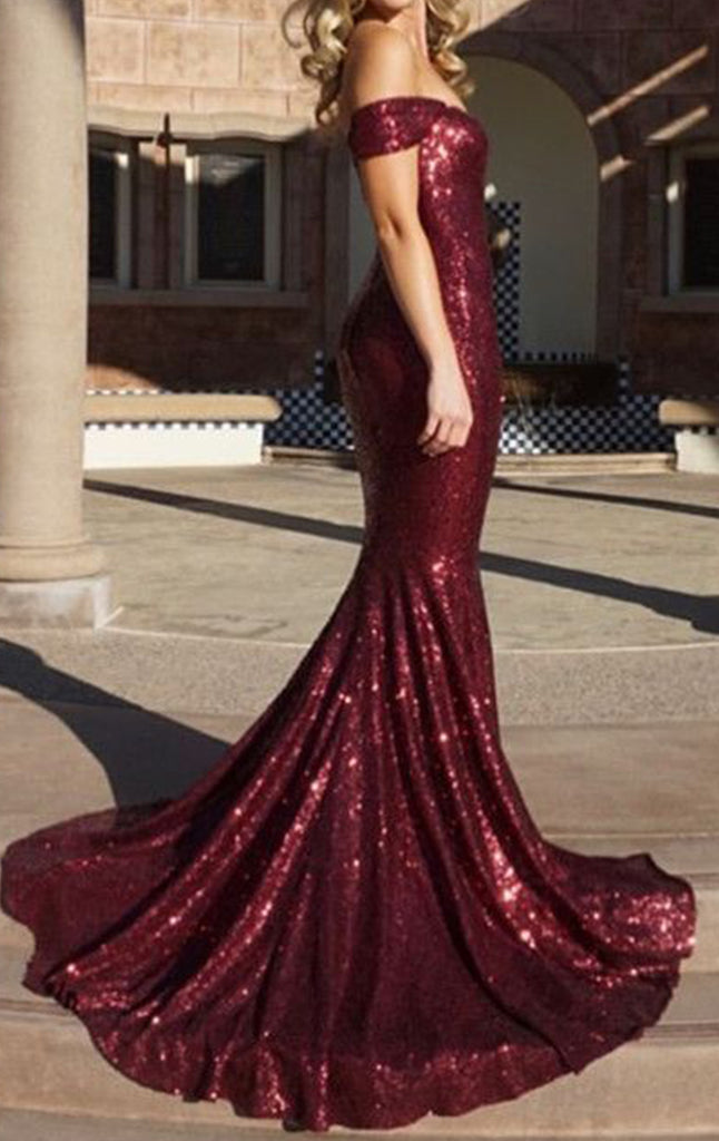 Macloth One Shoulder Sequin Long Bridesmaid Dress Rose Gold Formal Gown US10 / Custom Color