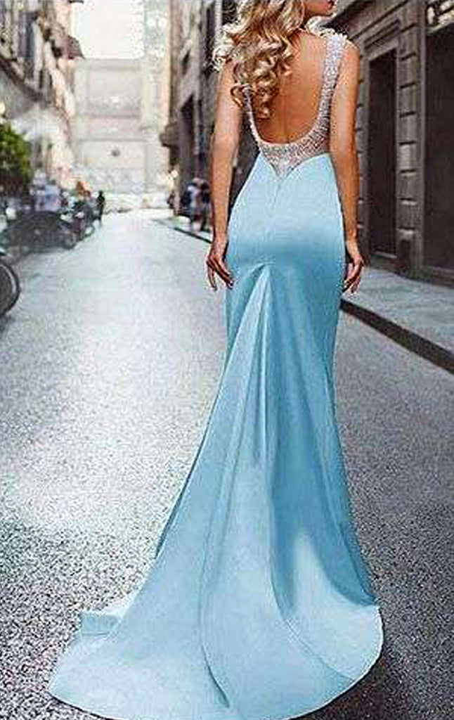 Mermaid scoop prom outlet dress