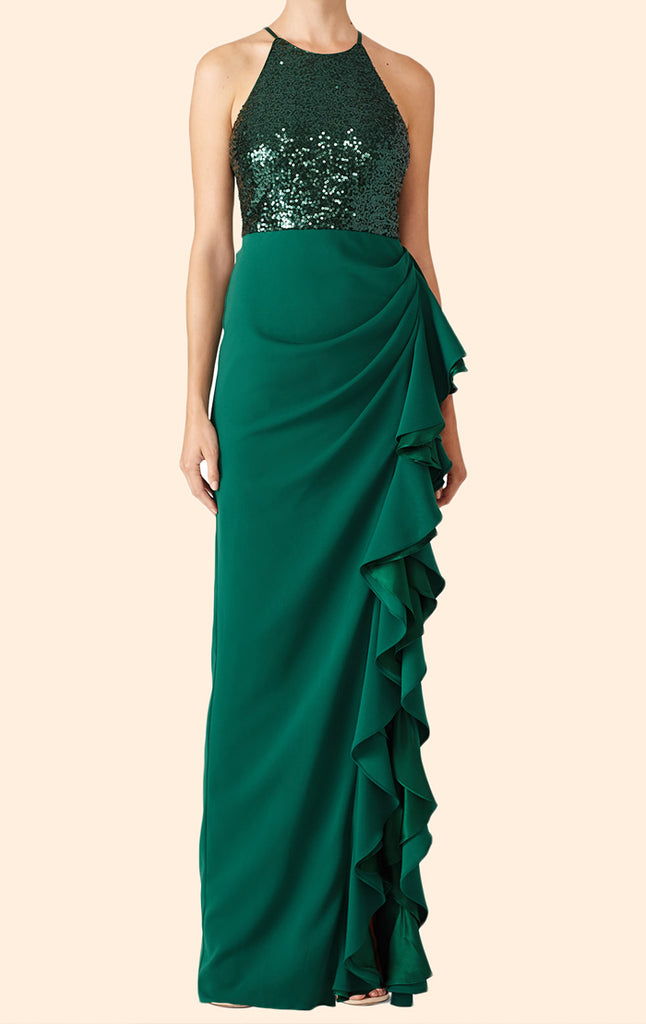 MACloth Halter Chiffon Long Prom Dress