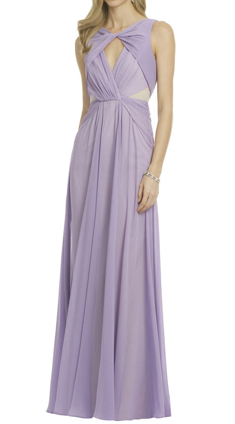 MACloth Straps Chiffon Long Lavender Formal Gown Prom Dress