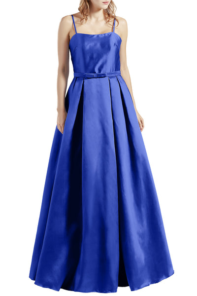 MACloth Women Long Sleeveless Satin Prom Party Dresses Homecoming Evening Gown